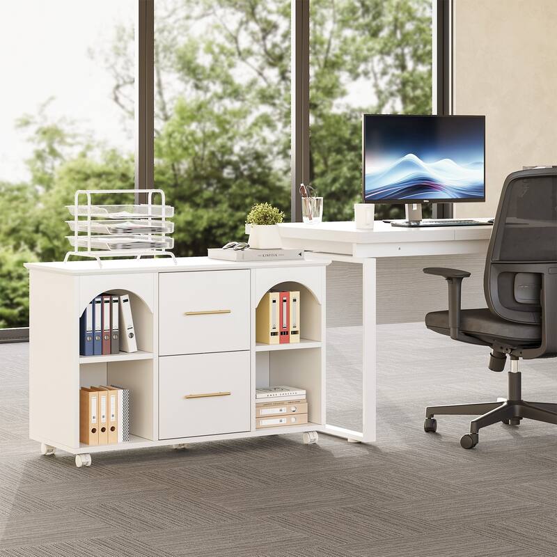 39.3'' Mobile File Cabinet for Home Office, 2 -Drawer, Fits A4/Letter Size