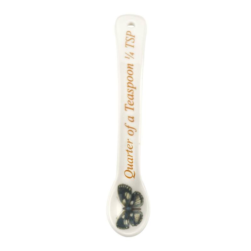 Portmeirion Botanic Garden Harmony Set of 4 Measuring Spoons - 1 Tbsp, 1 Tsp, ½ Tsp, and ¼ Tsp