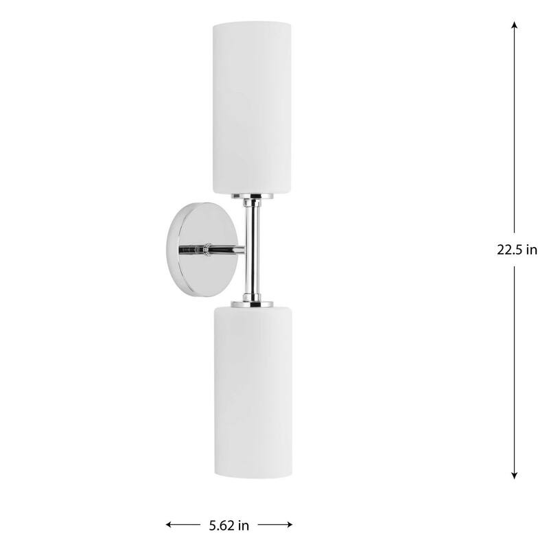 Cofield Collection Two-Light Polished Chrome Wall Bracket - 22.5 in x 5.62 in x 4.87 in