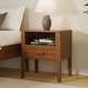 preview thumbnail 14 of 15, GDFStudio - Miri Mid-Century Modern Solid Bamboo Wood Nightstand with Drawer & Open Shelf, Softly Curved Edges Design