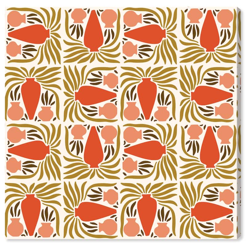 Wynwood Studio Canvas Abstract Many More Jugs Orange and Dark Orange Modern & Contemporary Wall Art Canvas Print - 30 x 30