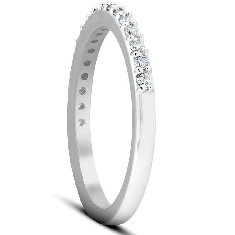 1/4Ct Diamond Ring Matching Stackable Engagement Band White Gold