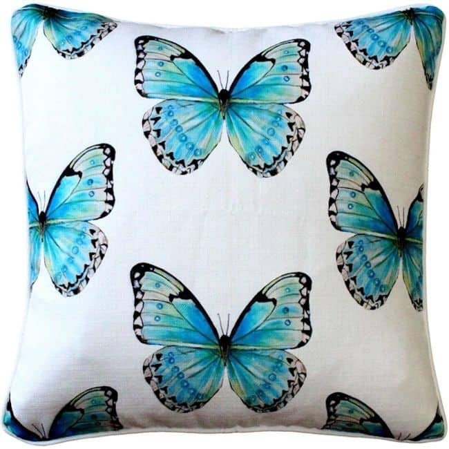 Costa Rica Robin's Egg Butterfly Throw Pillow