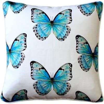 Costa Rica Robin's Egg Butterfly Throw Pillow