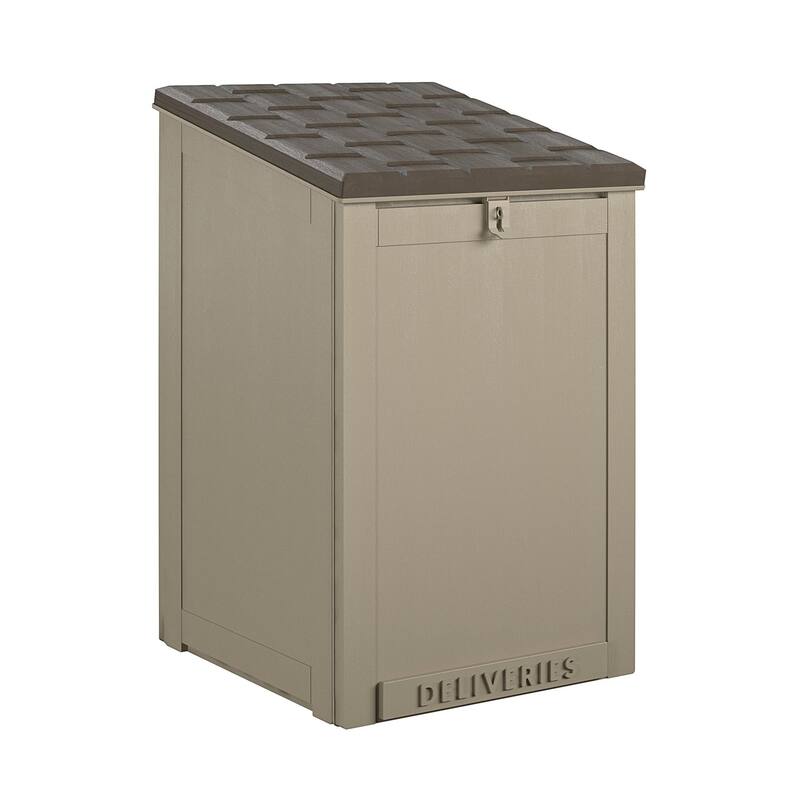 COSCO BoxGuard 45 Gallon Lockable Package Delivery and Storage Box - 6.3 Cubic Feet - Tan
