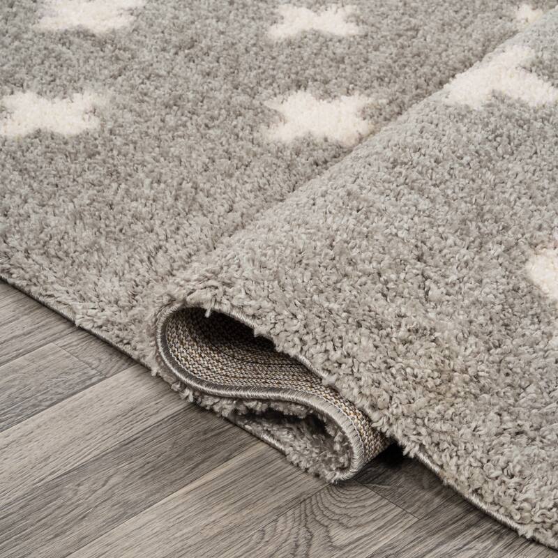JONATHAN Y Calvia Berber Geometric Shag Area Rug