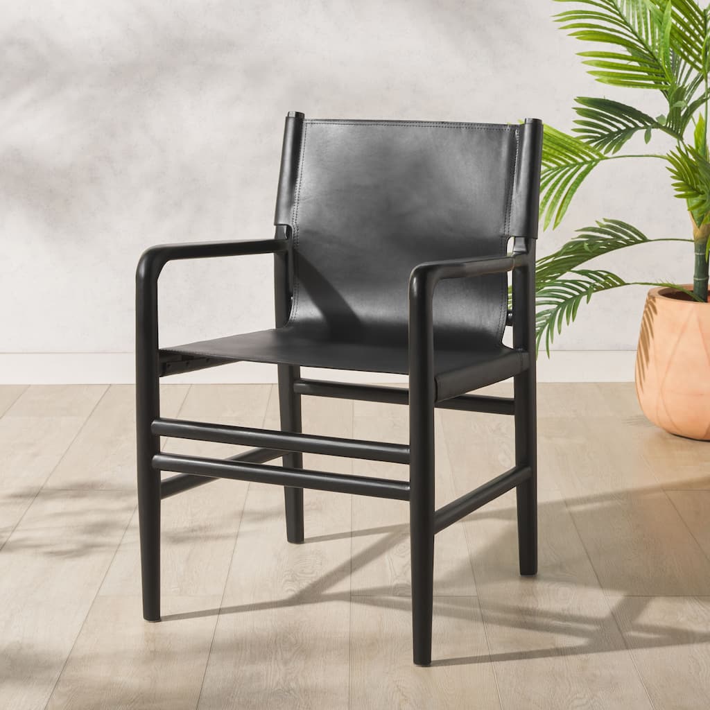 SAFAVIEH Couture Cassaphina Solid Wood Arm Chair, Fully Assembled - 22"W x 23"D x 34"H