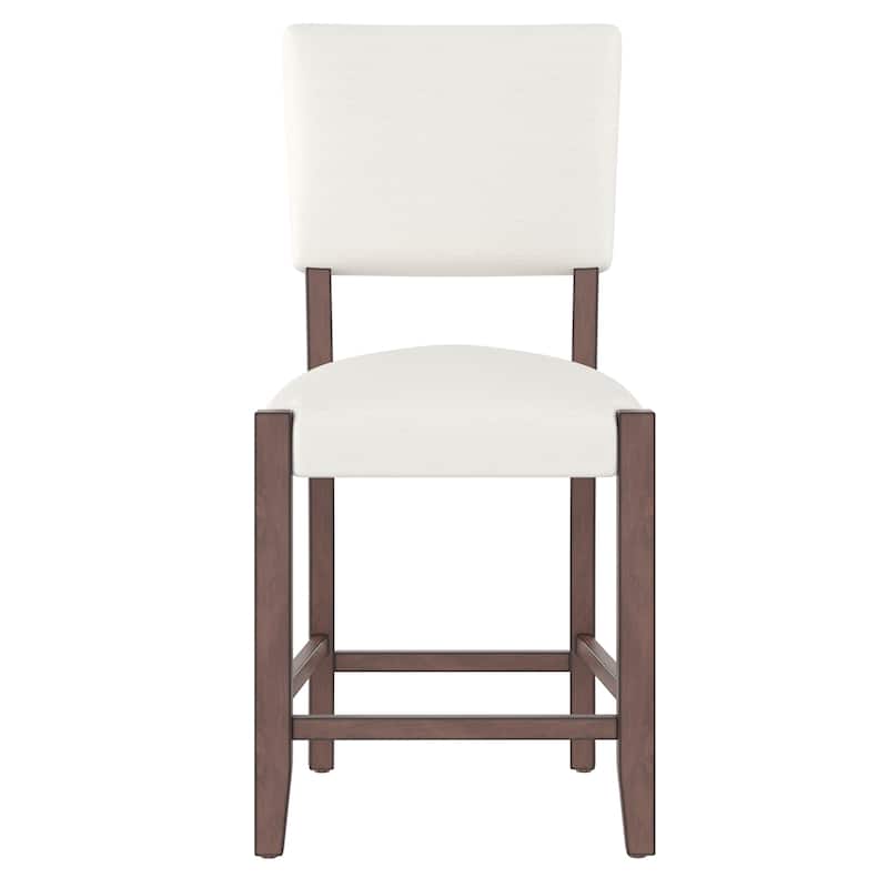 24.6" Modern Linen Upholstered Dining Chairs with Wood Legs (Set of 4)