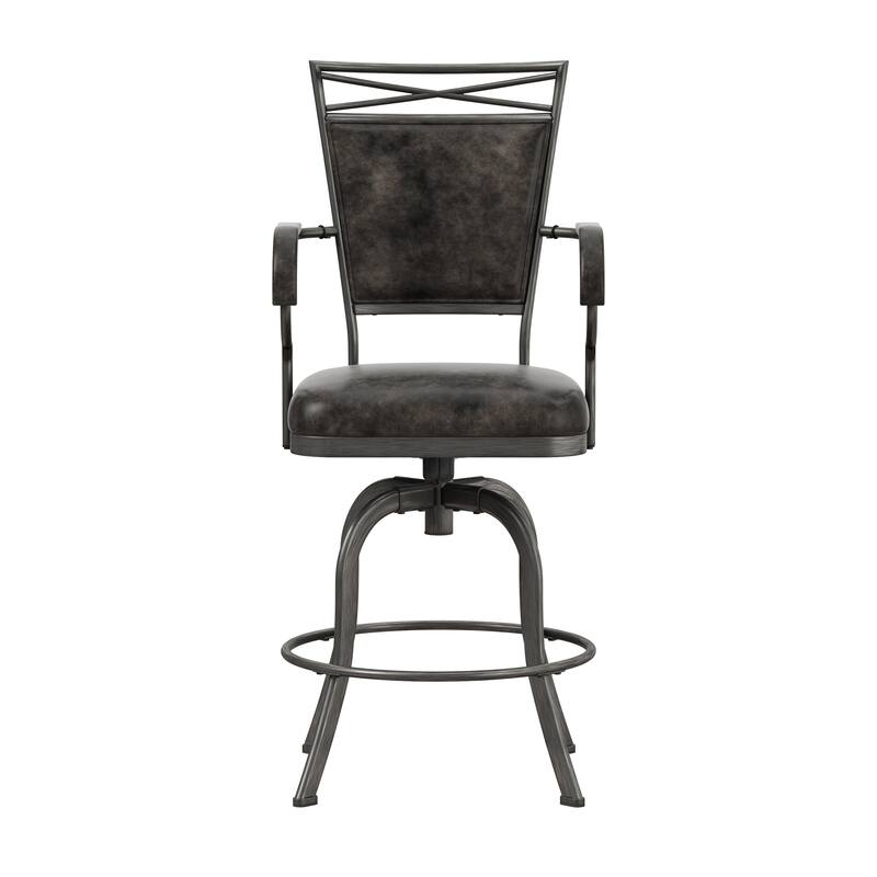 Hillsdale Furniture Bridgetown Metal Swivel Stool, Pewter