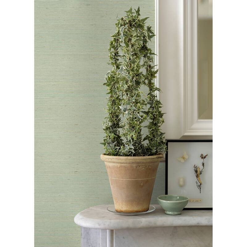 A-Street Prints Sakiya Seafoam Sisal Grasscloth Wallpaper