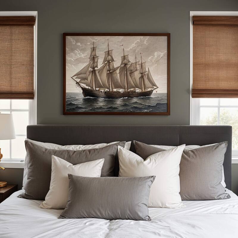 10x24 Mahogany Wood Picture Frame - UV Acrylic, Foam Board Backing, Hanging Hardware