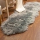 preview thumbnail 37 of 155, Silver Orchid Parrott Faux Fur Sheepskin Area Rug 2' x 6' Shaped - Gray