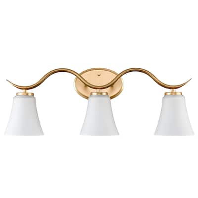 Firenze Modern Bathroom Vanity Light Fixture 3-Light Milk Glass