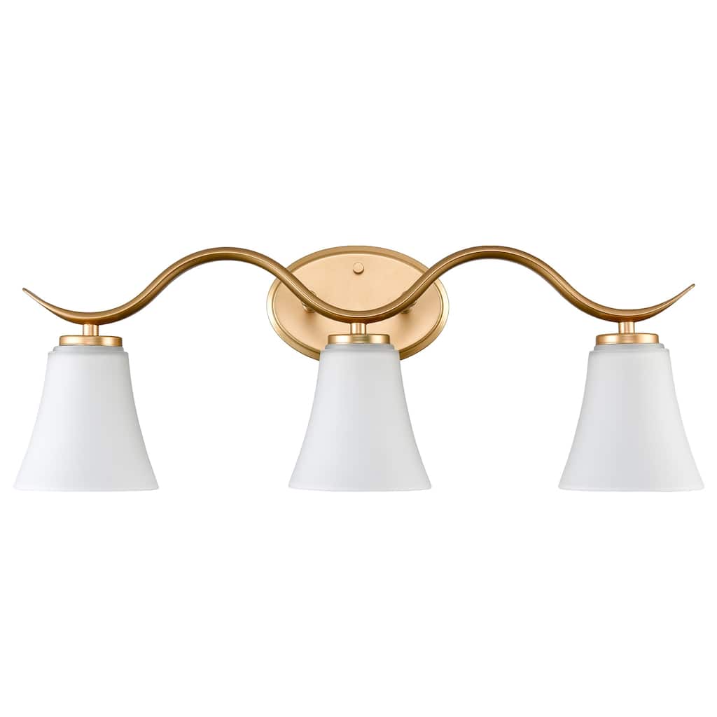 Firenze Modern Bathroom Vanity Light Fixture 3-Light Milk Glass