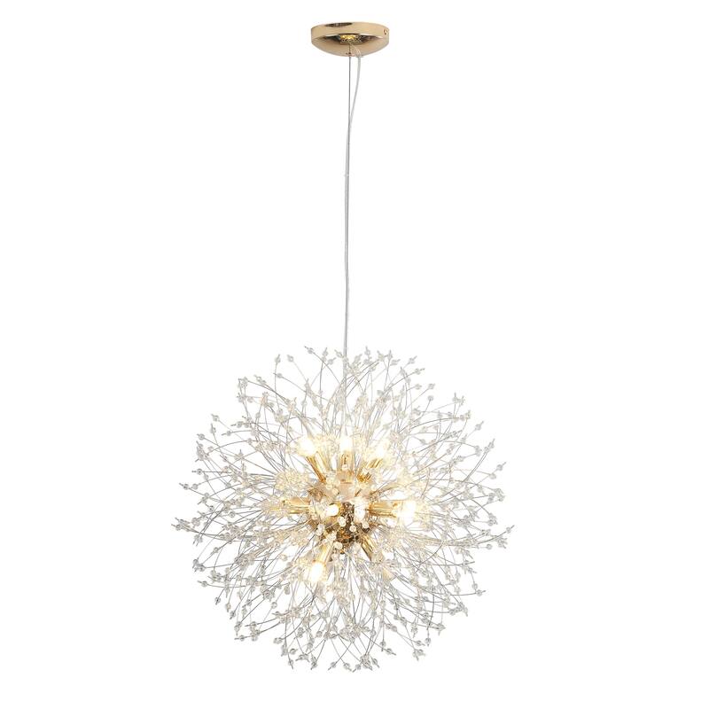 12-Light Linear Foyer Chandelier Lighting with Blowball Accent for Dining Room Kitchen Island