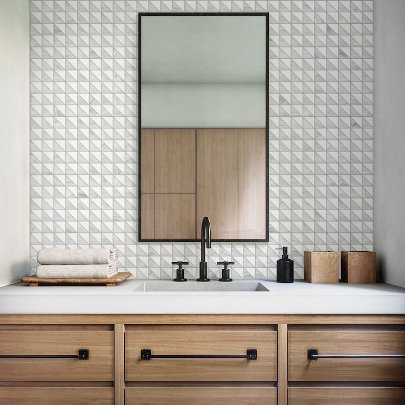 Daltile Gamma Natural Stone Triangle Wall and Floor Mosaic Tile (Set of 10)