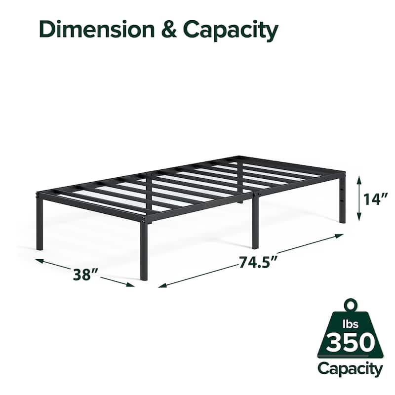 Priage by ZINUS Black Metal Platform Bed Frame