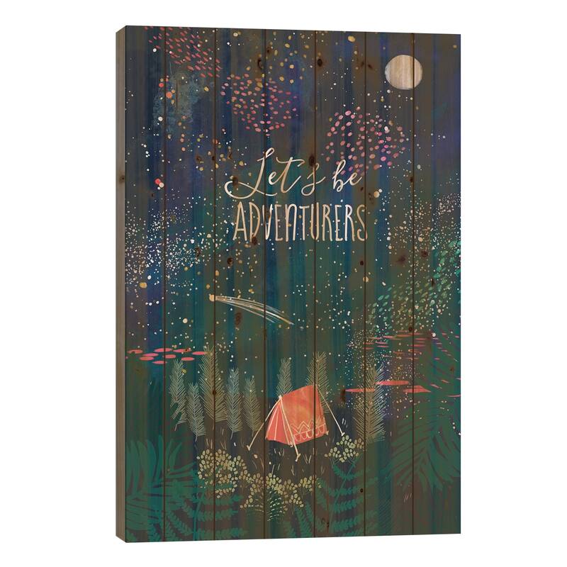 Let´s Be Adventurers I Print On Wood by Mia Charro - Multi-Color - 26x18x1.5