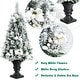 preview thumbnail 7 of 7, Costway 4ft Pre-lit Snowy Christmas Entrance Tree w/ White Berries &