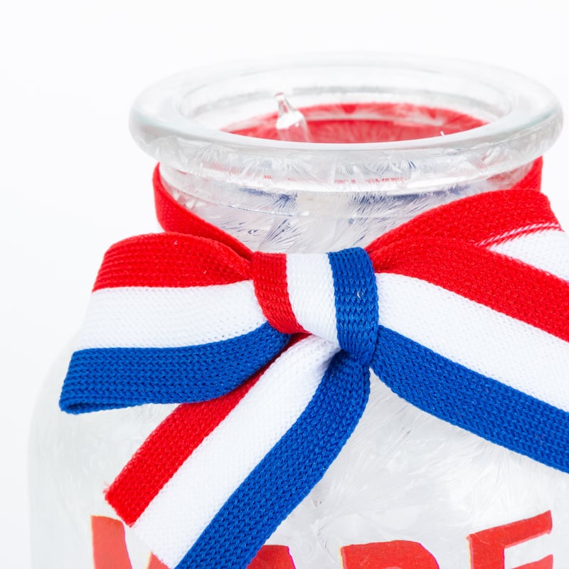 7.7 in. Illuminating Frosted Glass Americana Jar