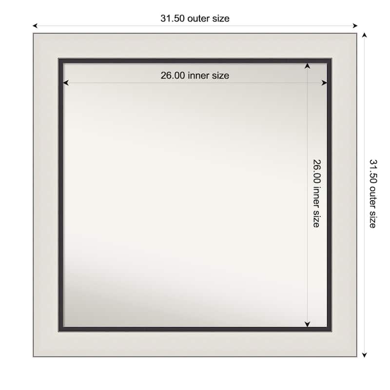 Ellie Non-Beveled Framed Wall Mirror - 32 x 32 in - Ellie Silver Black