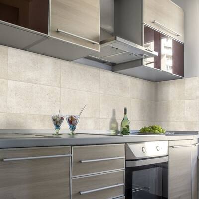 Peel and Stick Backsplash Tile - Smart Tiles Blok Beige X Large - Kitchen and Bathroom Stick on Tiles