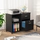 preview thumbnail 11 of 20, Mobile Lateral File Pedesta, 2 Drawer File Cabinet with Lock Black