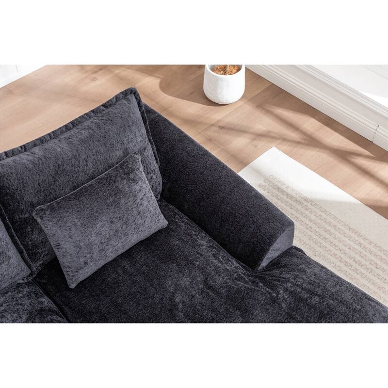 103" L-Shaped Cloud Sectional Sofa with Chaise, Upholstered Boneless Couches for Living Room, Modern Modular Chenille Sofa