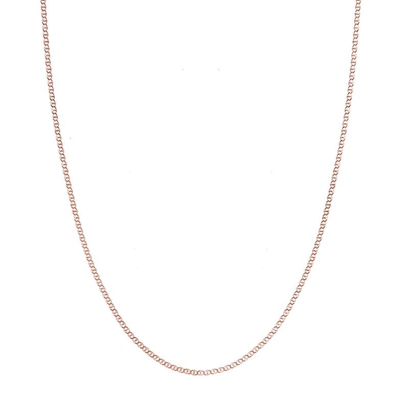Curata 14k Rose Gold 2.2mm Flat Mariner Link Chain Necklace (Lobster)