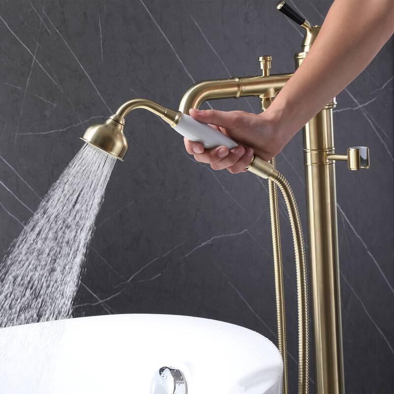 Single Handle Floor Mounted BAthtub Filler with Hand shower