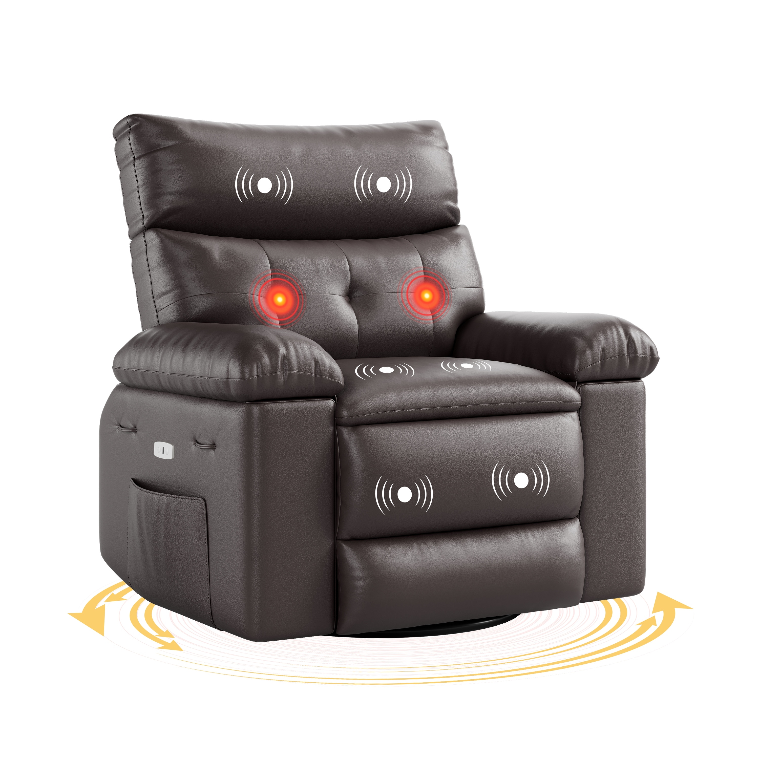Garvee 27" Oversized Recliner Chairs with Heat, Massage and Remote Control
