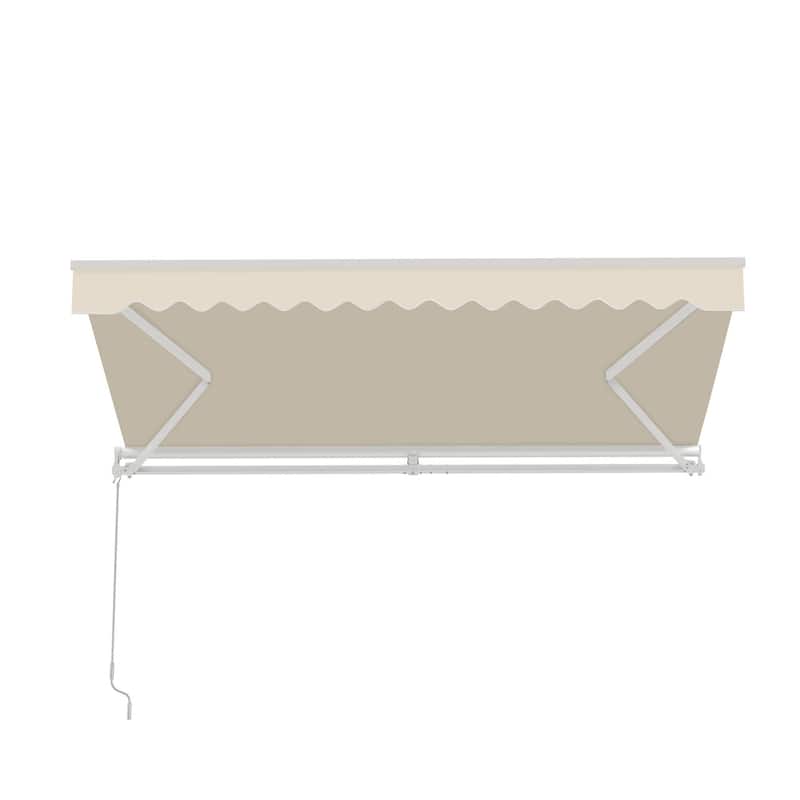 ALEKO Caribbean Motorized Patio Awning - White Frame - Ivory Cream - 10 x 8 Feet