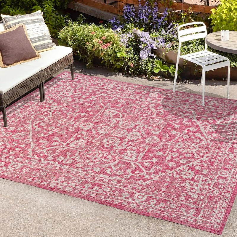 JONATHAN Y Medallion Textured Weave Indoor/Outdoor Area Rug