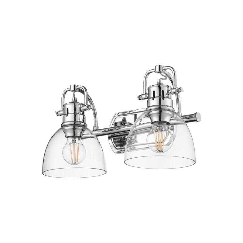 Yep by Golden Lighting Duncan 2-light Vanity in Chrome and Clear Glass