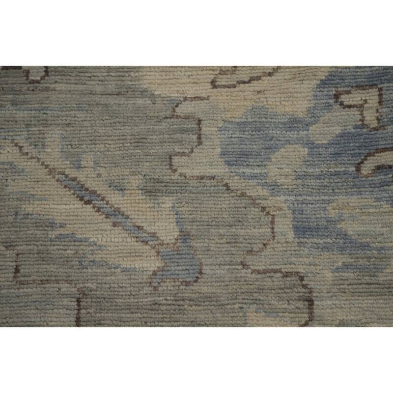 Hand Knotted Oriental 100% Wool Carpet Transitional All-Over Greys & Charcoal Oushak Area Rug - 15' 0'' X 12' 2''