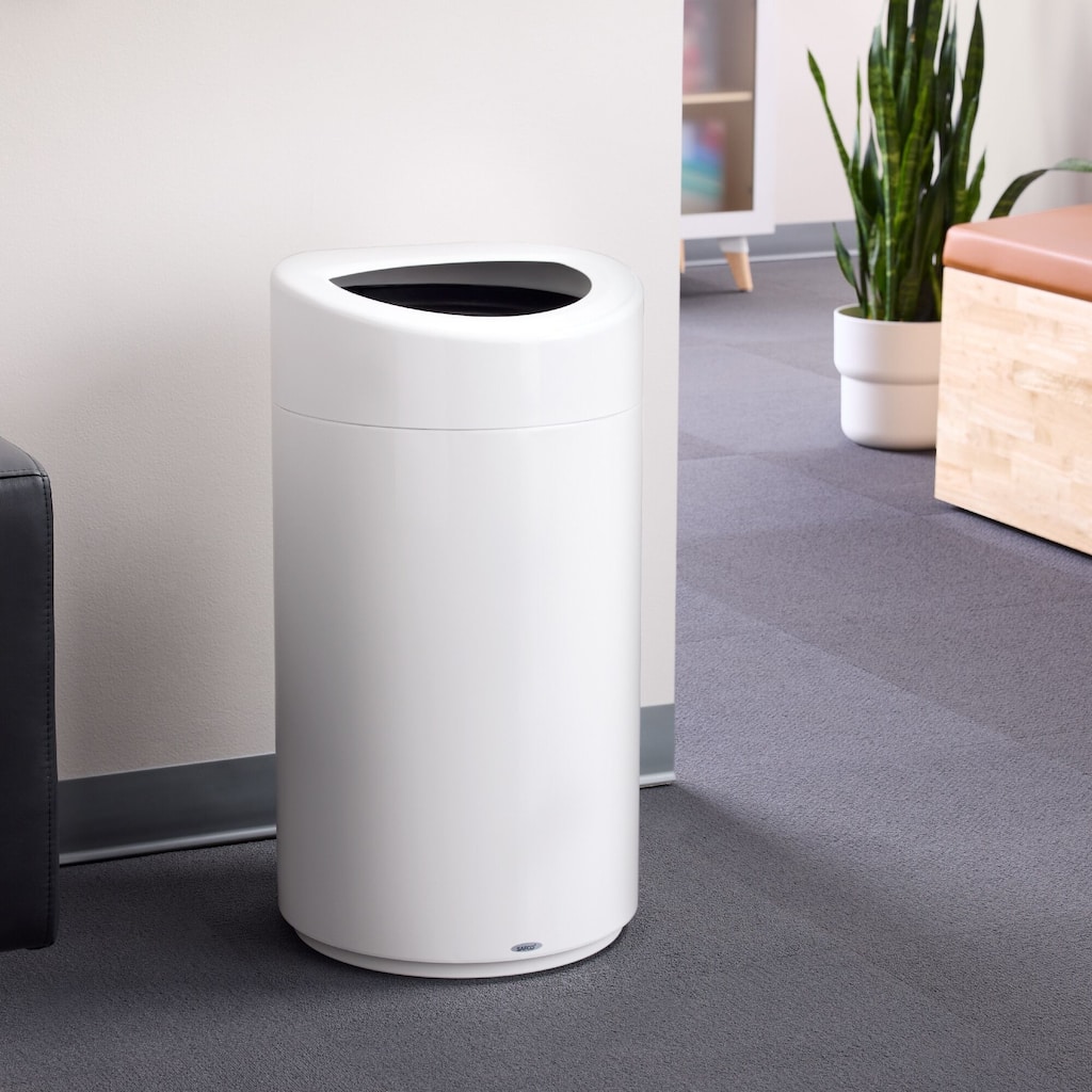 Metal Indoor Trash Can, 14-Gallon Garbage Can, Receptacle