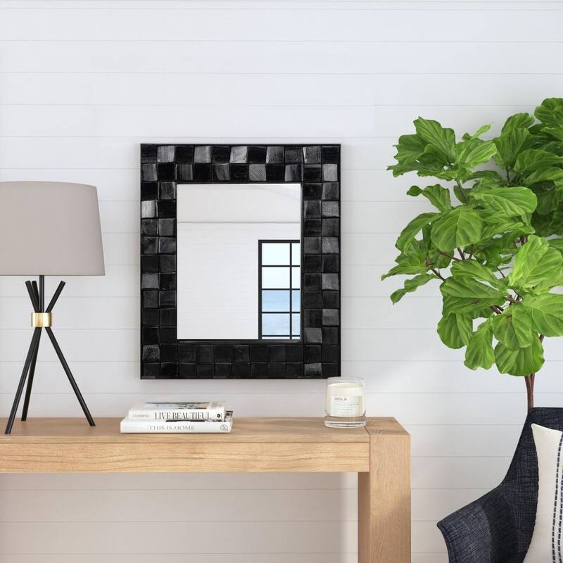 Block Recycled Rectangular Black Mirror by East at Main - 22.5x2x26.75