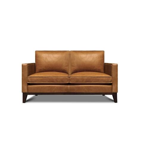 Monciova Brown Leather Loveseat