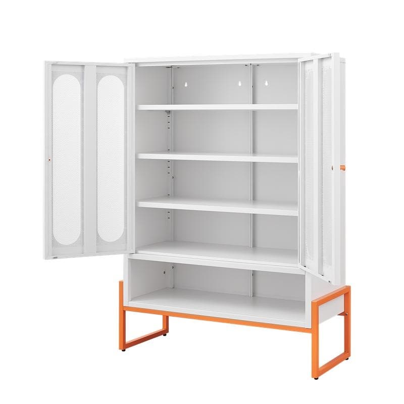 5.9" Modern Shoe Cabinet with Double-Sided Mesh Doors, Adjustable Partitions