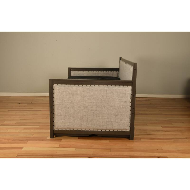 Somette Sloane Daybed in Graystone Finish includes Pop Up Trundle and Mattresses