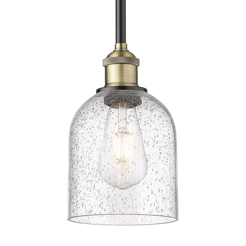 Innovations Lighting 616-1S 9 6 Bella Pendant Bella 6" Wide Mini - Black Antique Brass / Seedy