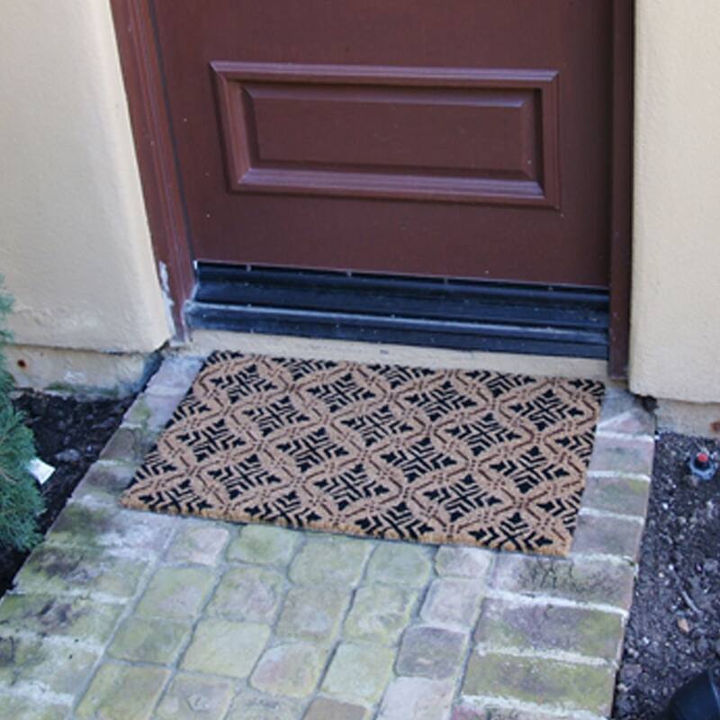 Rubber-Cal "French Provincial Doormat Kit" - 2 Coir Front Doormats and 1 Boot Scraper
