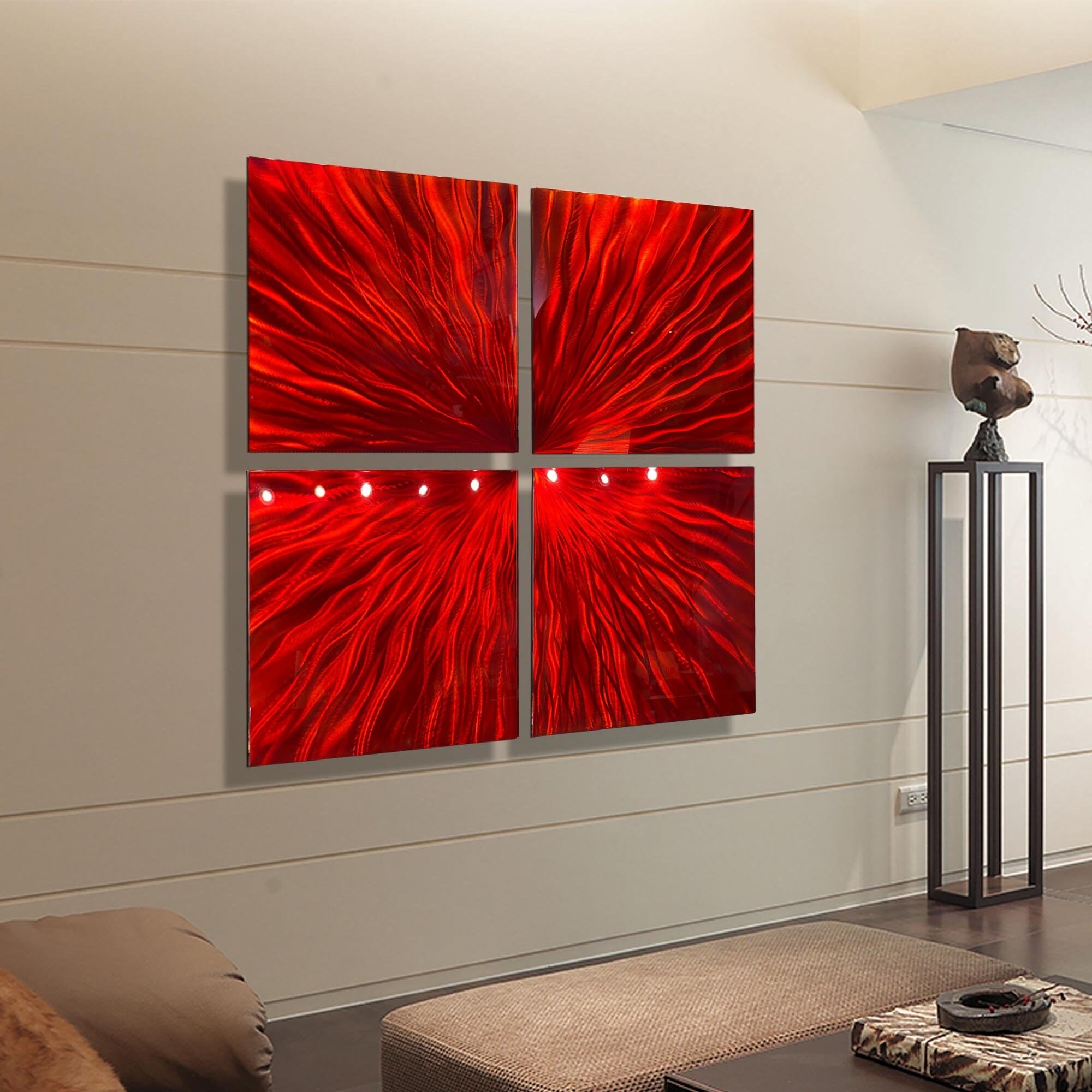 Shop Statements2000 Abstract Metal Wall Art Panels Modern Red