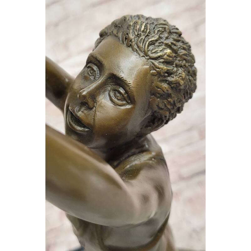Basketball Player Slam Dunk Bronze Metal Sculpture Statue Figure On Marble Base