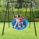 preview thumbnail 1 of 9, Heavy Duty Metal Swing Sets for Backyard with Swing Stand , Kids Saucer Swing