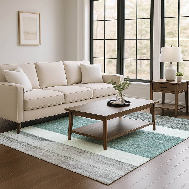 Premium Washable Super Soft Ombre Gabbeh Mayfield Rug - Teal - 5' x 7'6"