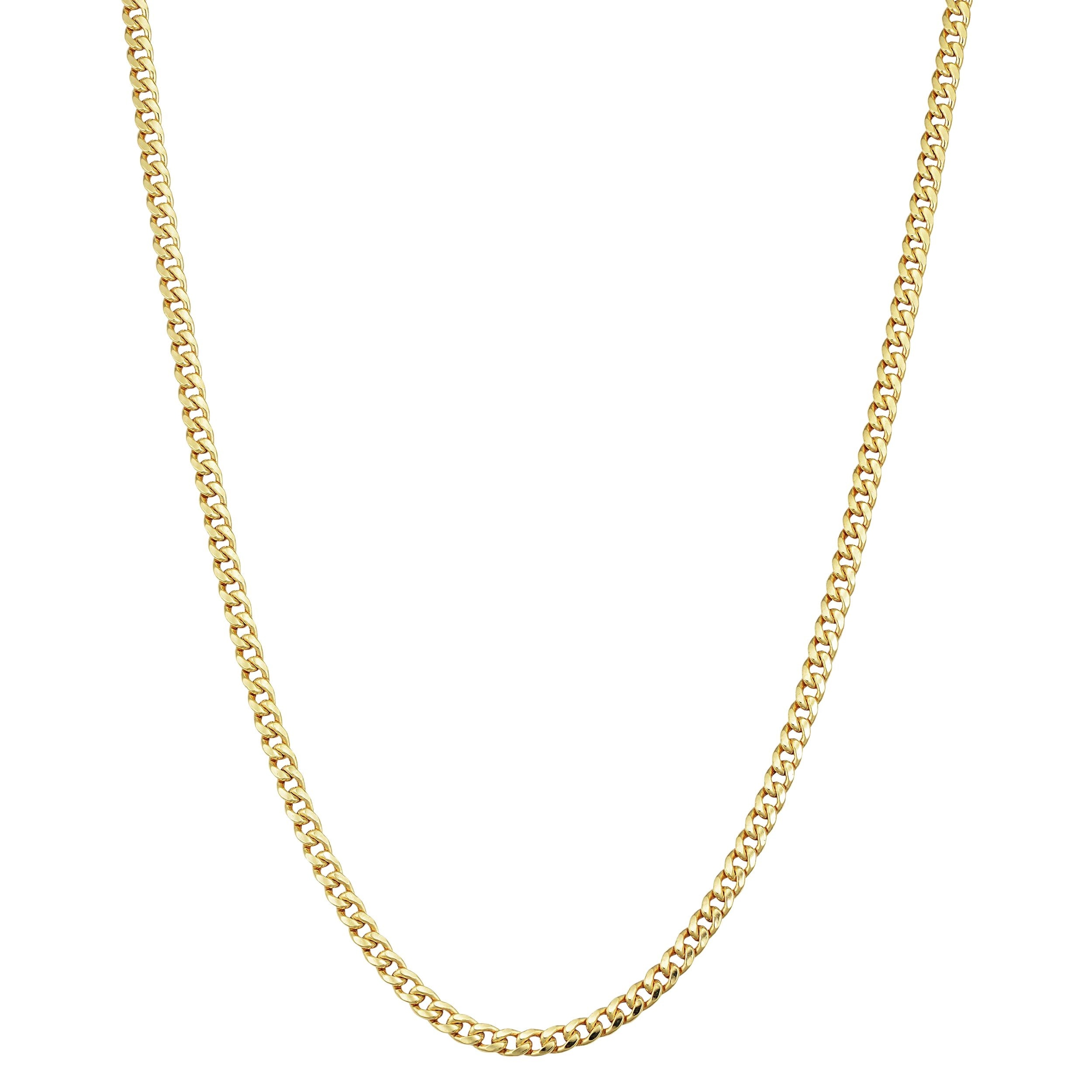 Au Naturale 10k Yellow Gold 2.9mm Polished Semi-Solid Miami Cuban Link Necklace