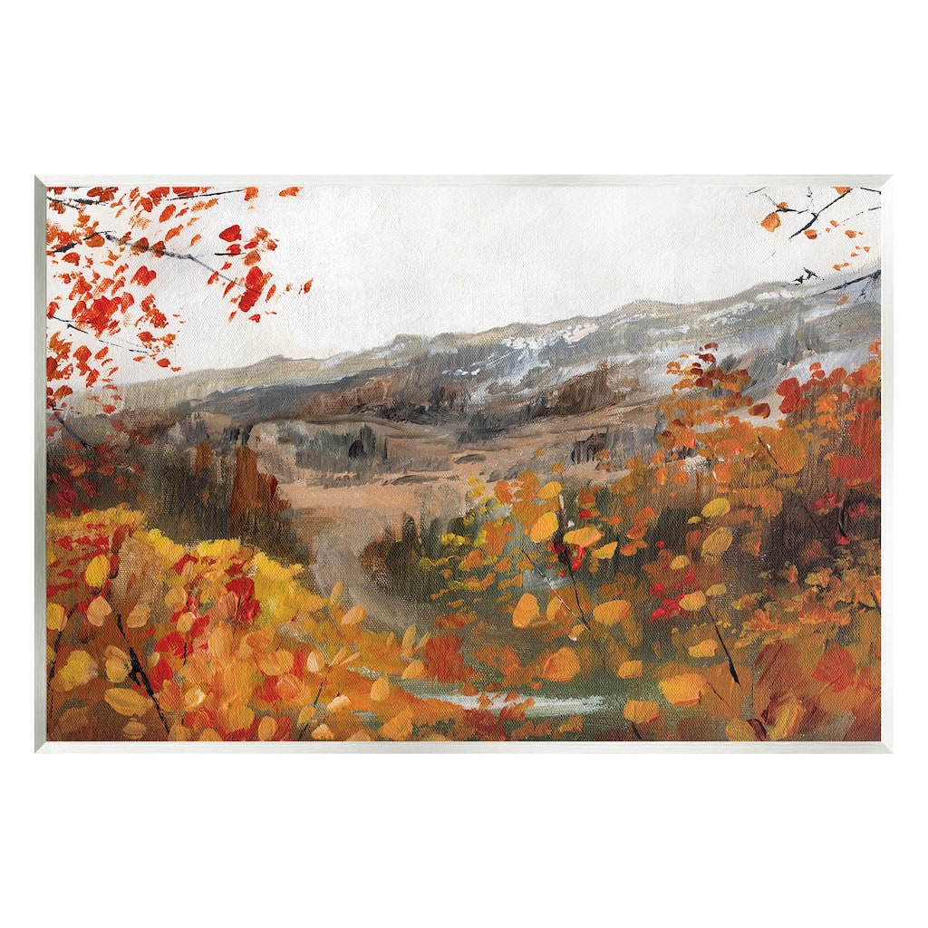 Stupell Autumn Foliage Mountain Scene Wall Plaque Art by Caverly Smith