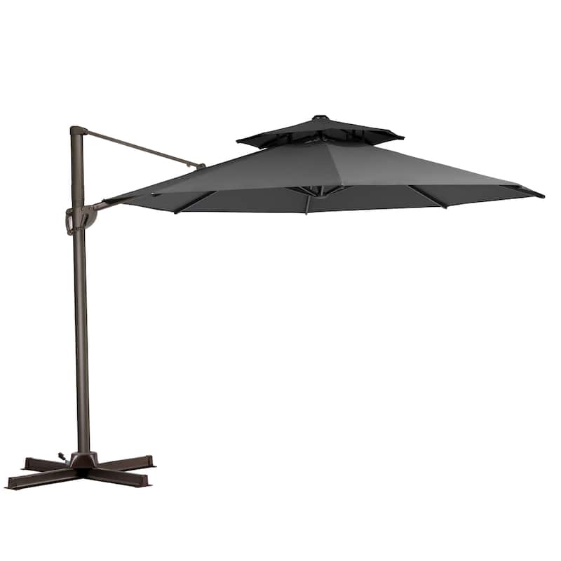 Pellebant Outdoor Round Cantilever Umbrella with Double Top