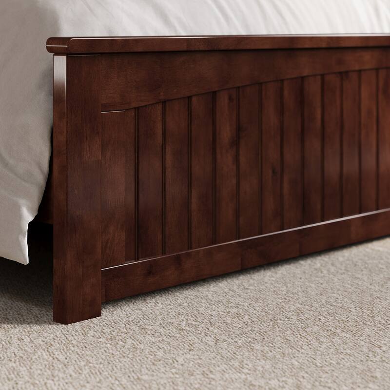 Naples Solid Wood Low Profile Platform Bed with Matching Footboard